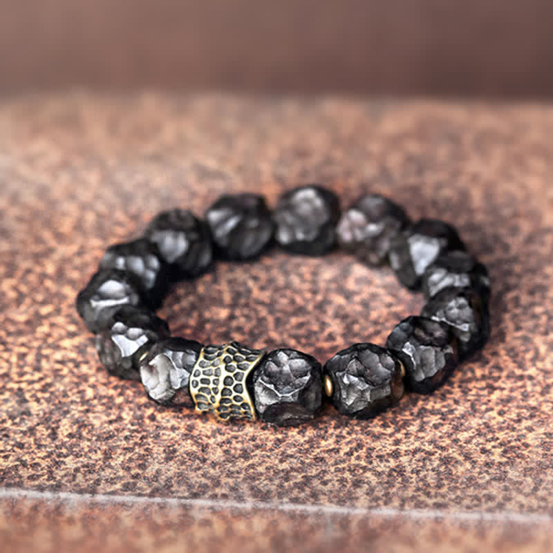 KarmaRipple's Ebony Wood Bronze Peace Balance Pair Bracelet p6