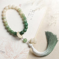KarmaRipple's Authentic Gradient Bodhi Seed Fortune Money Bag Lotus Wisdom Tassel Wrist Mala
