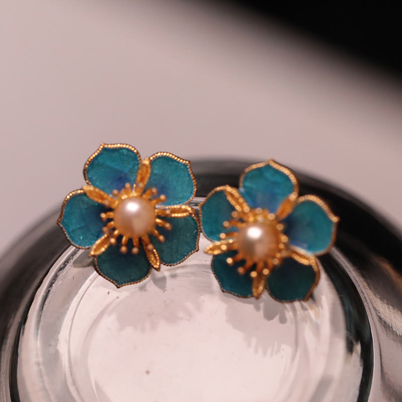 KarmaRipple's Peach Blossom Pearl Happiness Stud Earrings p2