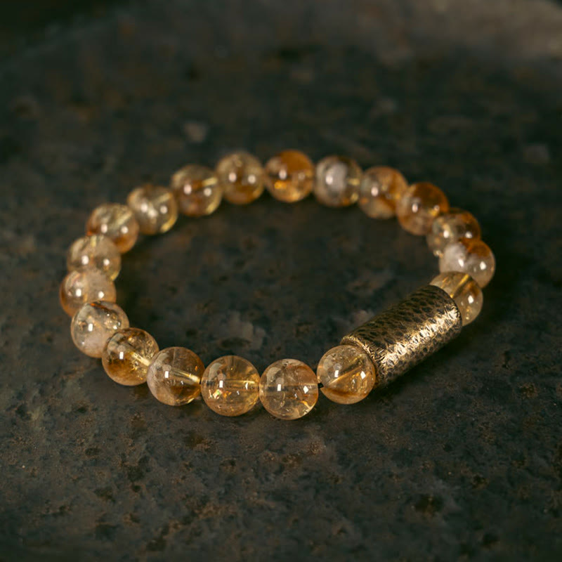 KarmaRipple's Authentic Citrine Gemstone Brass Bead Protection Bracelet p13