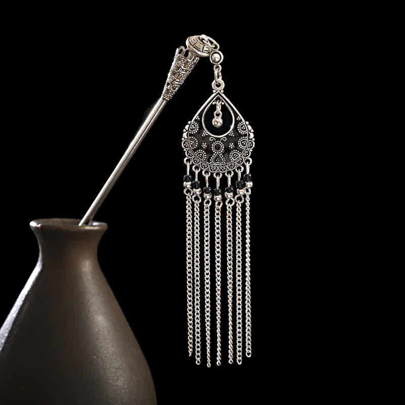 KarmaRipple's Water Drop Lily of the Valley Flowers Tassels Confidence Hairpin p62