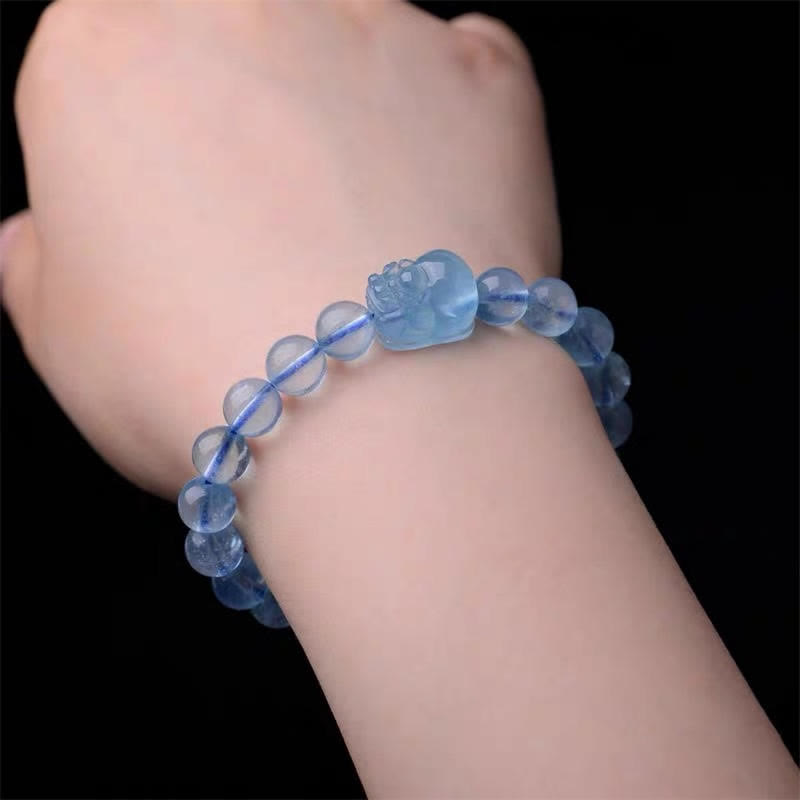 KarmaRipple's Authentic Aquamarine Pixiu Serenity Balancing Bracelet p5