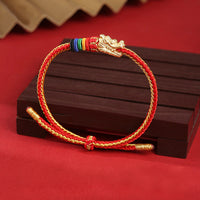 KarmaRipple's 999 Sterling Silver Fortune Year Of The Dragon Colorful Rope Bracelet