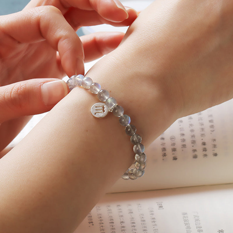 KarmaRipple's 12 Constellations of the Zodiac Moonstone Charming Bracelet p21