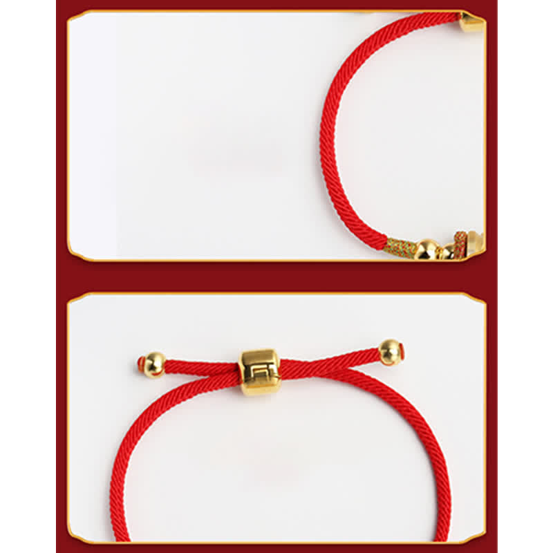 KarmaRipple's 999 Sterling Silver Om Mani Padme Hum Fortune Red String Bracelet p8