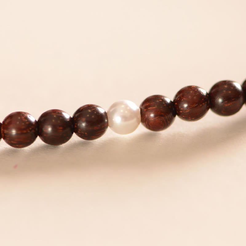 KarmaRipple's 925 Sterling Silver Indian Small Leaf Red Sandalwood Fu Character Protection Triple Wrap Bracelet p8