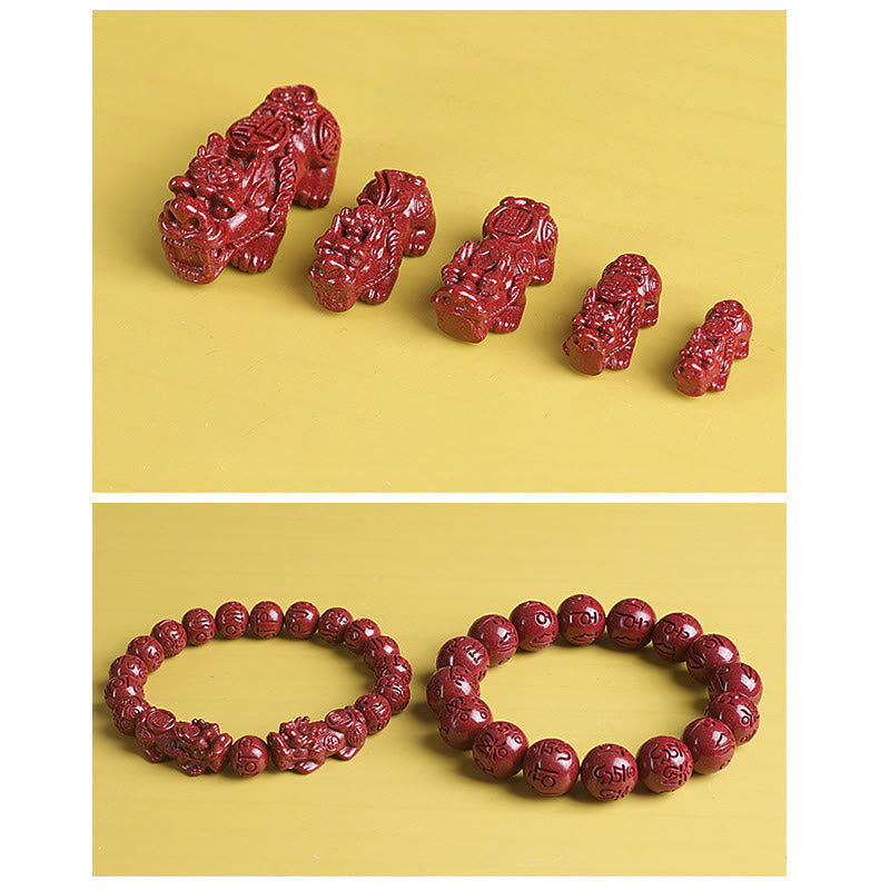 KarmaRipple's Authentic Double PiXiu Cinnabar Om Mani Padme Hum Wealth Fortune Bead Bracelet p16
