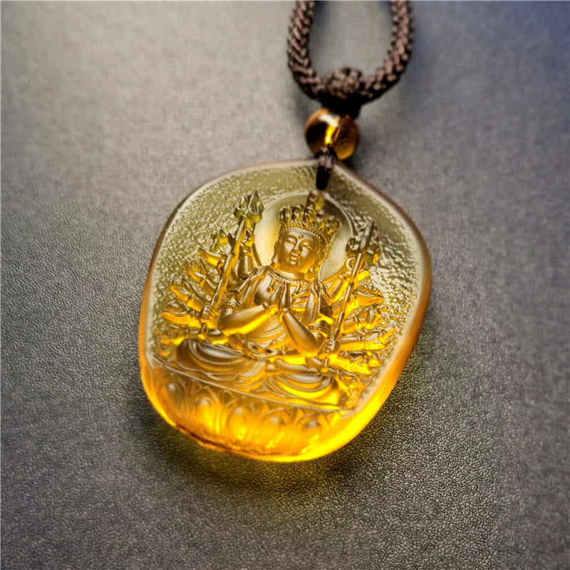 KarmaRipple's Chinese Zodiac Natal Buddha Blessing Liuli Gemstone Compassion Pendant Necklace p17