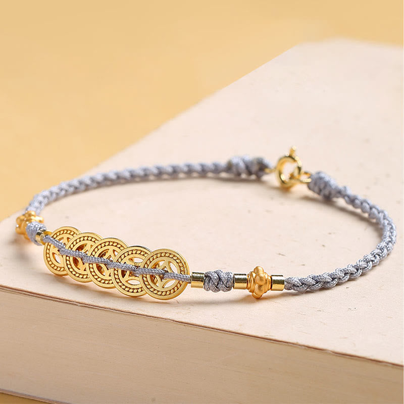 KarmaRipple's Bronze Coin Fortune Tree Pearl Fortune Blue Rope Woven Bracelet p10