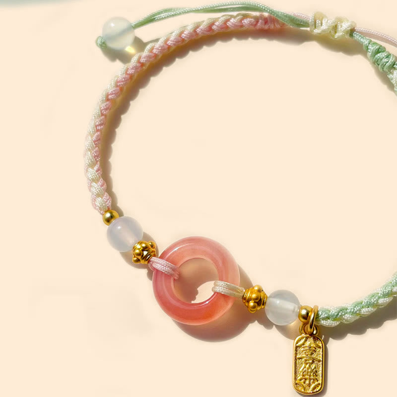 KarmaRipple's Peace And Joy Agate Peace Buckle Auspicious Handmade Woven Bracelet p10