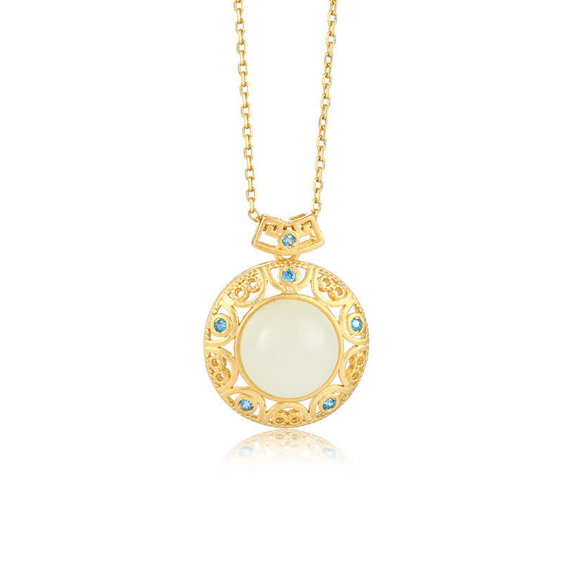 KarmaRipple's 925 Sterling Silver Green Chalcedony Hetian Ivory Jade Strength Pendant Necklace p8