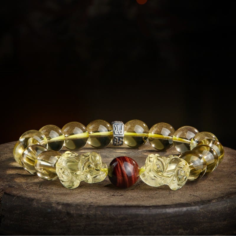 KarmaRipple's Authentic Citrine Double PiXiu Tiger Eye Prosperity Protection Bracelet p19