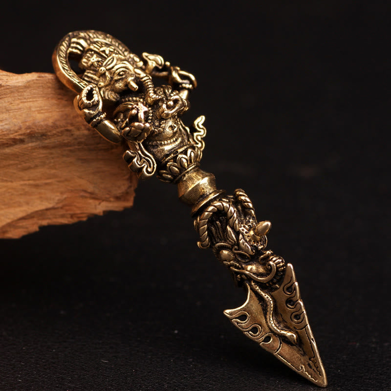 KarmaRipple's Tibetan Ganesh Ganpati Elephant God of Wealth Dorje Vajra Spiritual Power Pendant Necklace p2