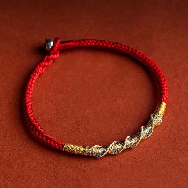 KarmaRipple's 925 Sterling Silver Fortune Strength Red String Protection Braid Bracelet p22