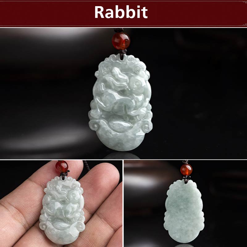 KarmaRipple's Authentic Jade 12 Chinese Zodiac Sucess Necklace Pendant p21