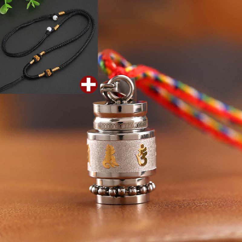 KarmaRipple's Tibet Om Mani Padme Hum Shurangama Mantra Titanium Steel Wisdom Amulet Pendant Necklace p10