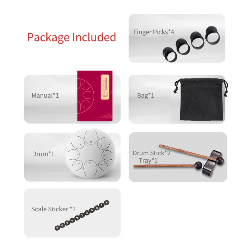 KarmaRipple's Steel Tongue Drum Sound Balancing Meditation Yoga Lotus Drum Kit 11 Note 6 Inch p18