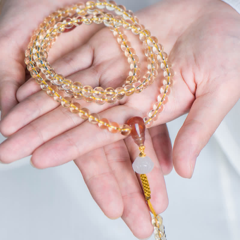 KarmaRipple's 108 Mala Beadwork 925 Sterling Silver Authentic Citrine Red Agate Ivory Jade Prosperity Talisman Bracelet p6