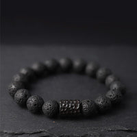 KarmaRipple's Lava Rock Ebony Wood Tiger Eye Support Balancing Bracelet