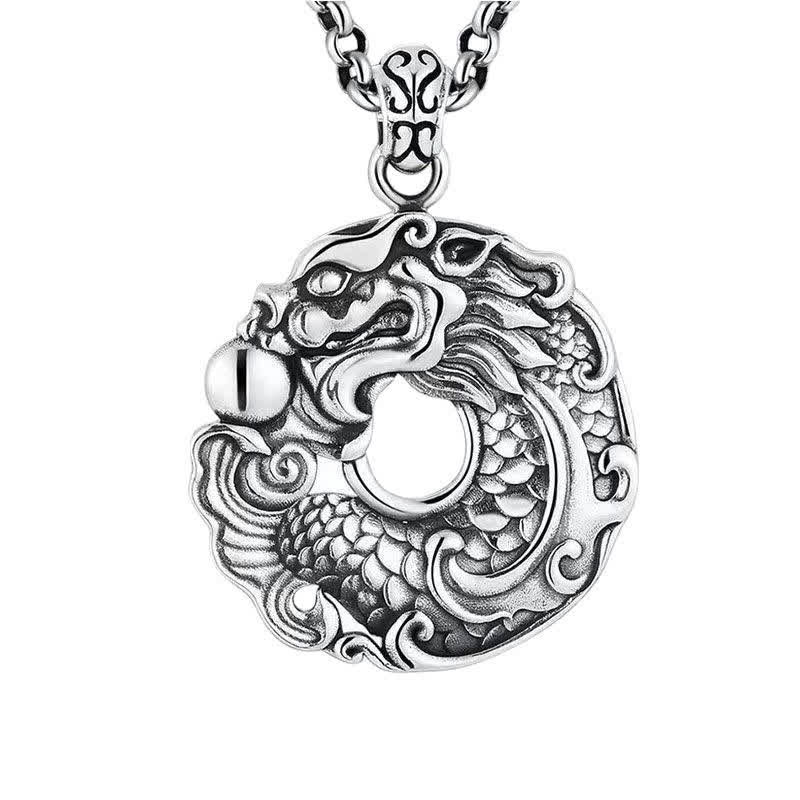 KarmaRipple's Koi Fish Dragon Peace Buckle Wealth Pendant Necklace p18