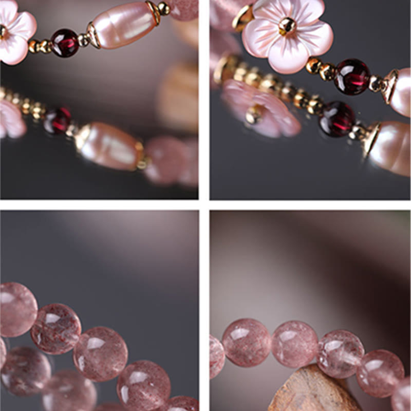 KarmaRipple's Strawberry Quartz Peach Blossom Love Bracelet p5