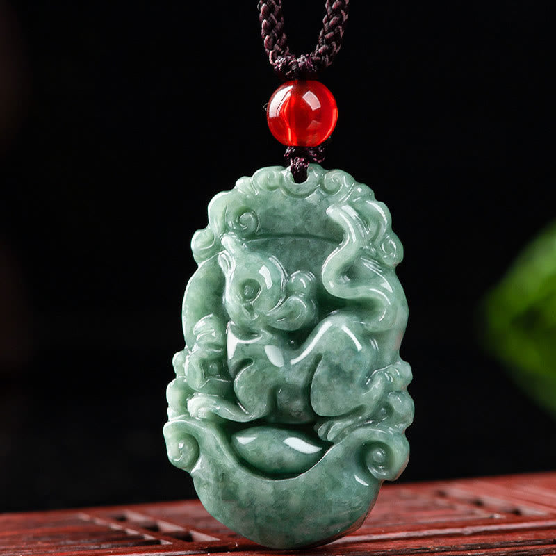 KarmaRipple's Authentic Jade 12 Chinese Zodiac Prosperity Pendant Necklace p20
