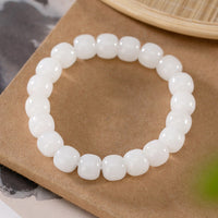 KarmaRipple's Hetian Ivory Jade Happiness Blessing Bracelet