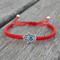 KarmaRipple's Handmade Hamsa Symbol Protection Fortune String Bracelet