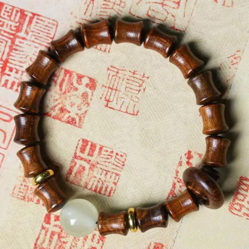 KarmaRipple's Ebony Green Sandalwood Black Rosewood Bamboo Peace Bracelet p3