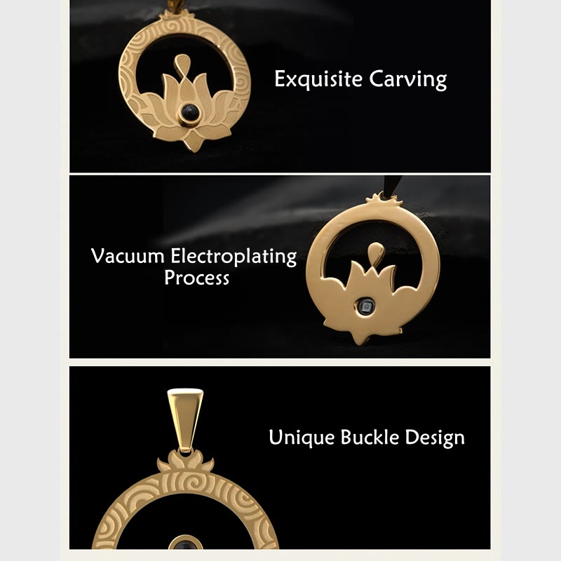 KarmaRipple's Lotus Titanium Steel Enlightenment Projection Shurangama Mantra Pendant Necklace p18