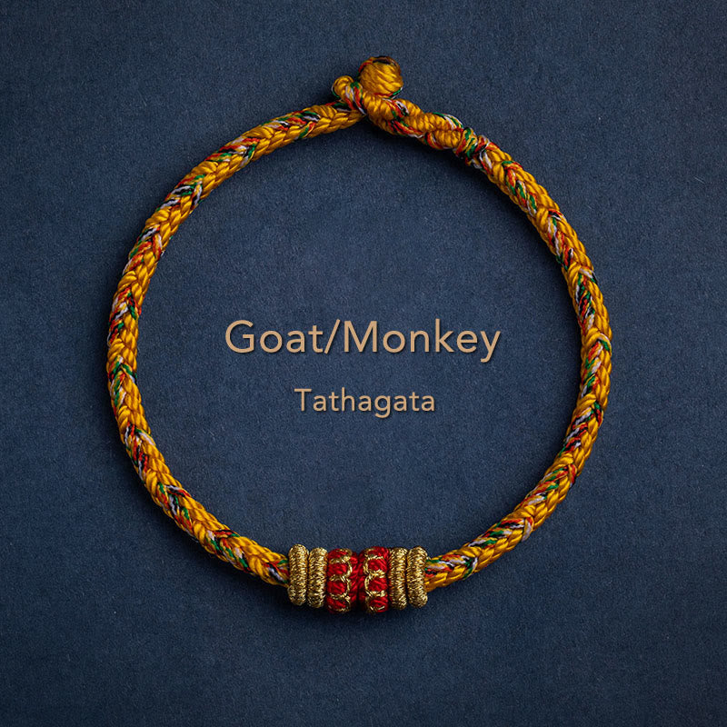 KarmaRipple's Tibet Handmade Chinese Zodiac Natal Buddha Fortune Strength Woven String Bracelet p51