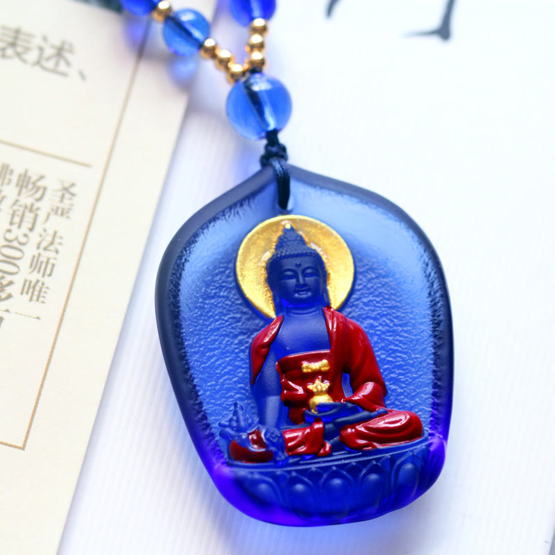 KarmaRipple's Tibet Medicine Buddha Liuli Gemstone Compassion Pendant Necklace p14