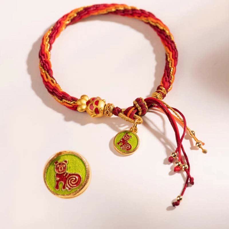 KarmaRipple's Chinese Zodiac Handmade Koi Fish String Protection Reincarnation Weave Braid Bracelet p11