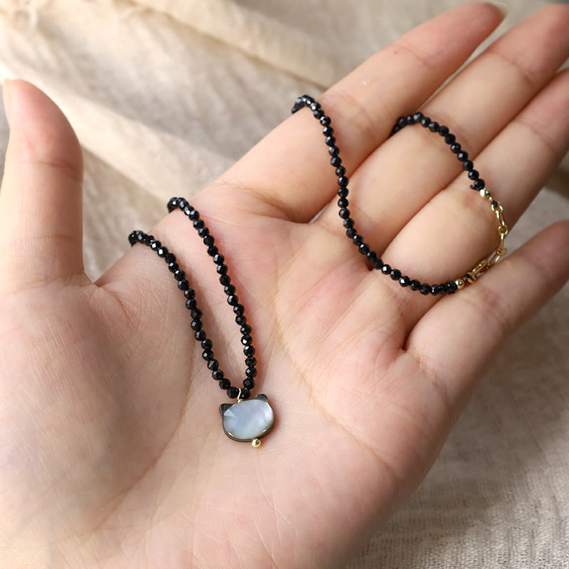KarmaRipple's Black Spinel Cute Cat Motivate Choker Pendant p13