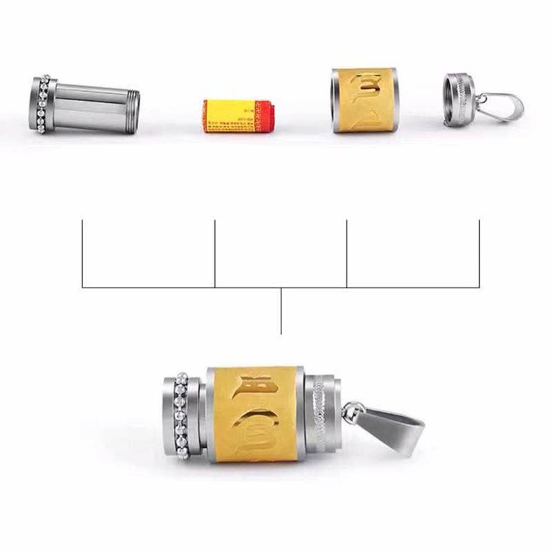 KarmaRipple's Tibet Om Mani Padme Hum Shurangama Mantra Titanium Steel Wisdom Amulet Pendant Necklace p23