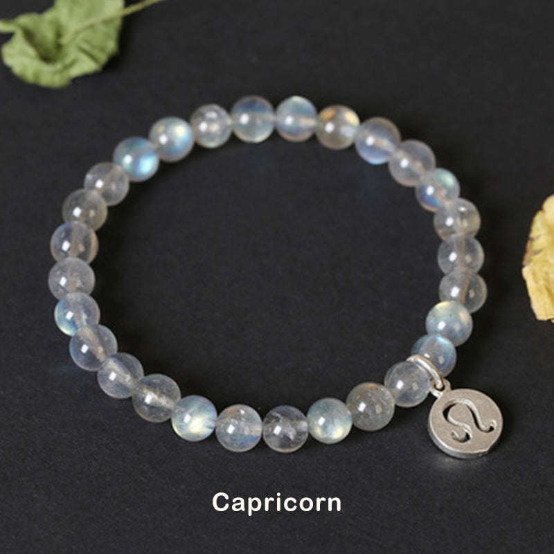 KarmaRipple's 12 Constellations of the Zodiac Moonstone Charming Bracelet p10