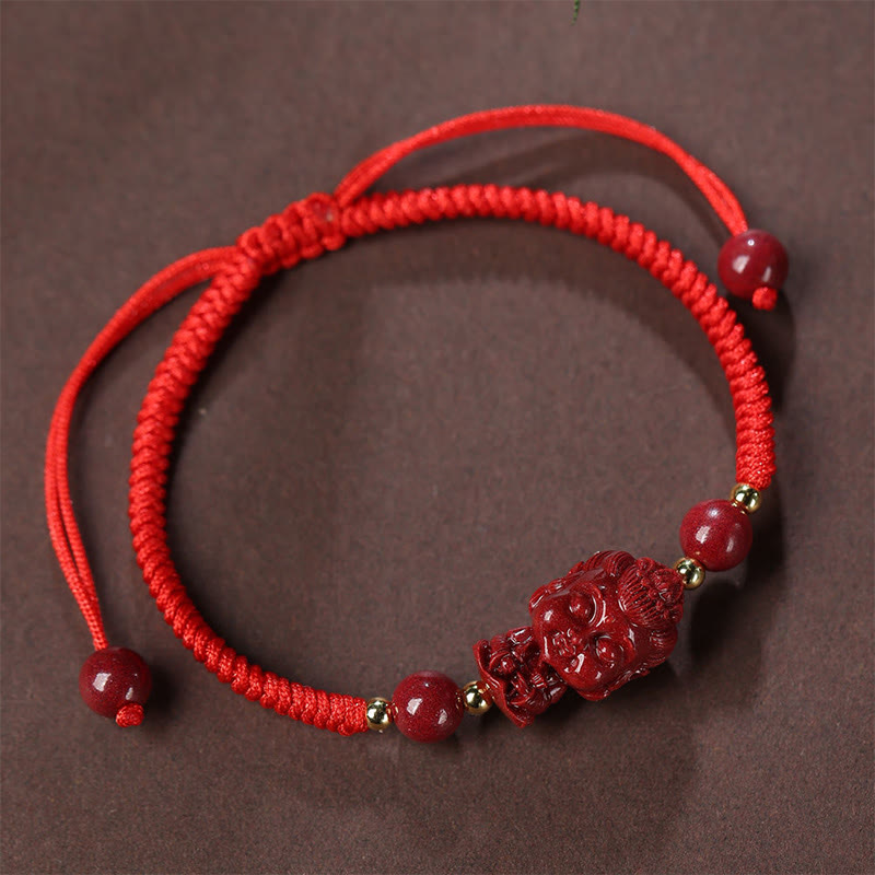KarmaRipple's Chinese Zodiac Natal Buddha Cinnabar Amulet Blessing String Bracelet p11
