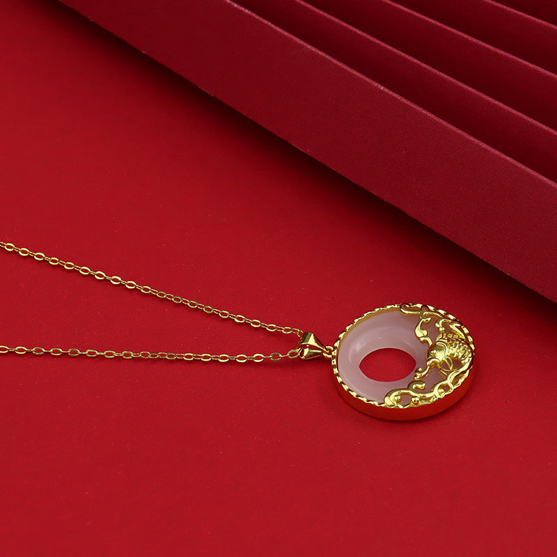 KarmaRipple's Ivory Jade Koi Fish Titanium Steel Prosperity Pendant Necklace p5