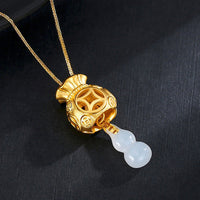 KarmaRipple's Auspicious Feng Shui Money Bag Jade Necklace Pendant