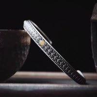 KarmaRipple's Vintage Dragon Scales Pattern Fortune Wealth Cuff Bracelet Bangle