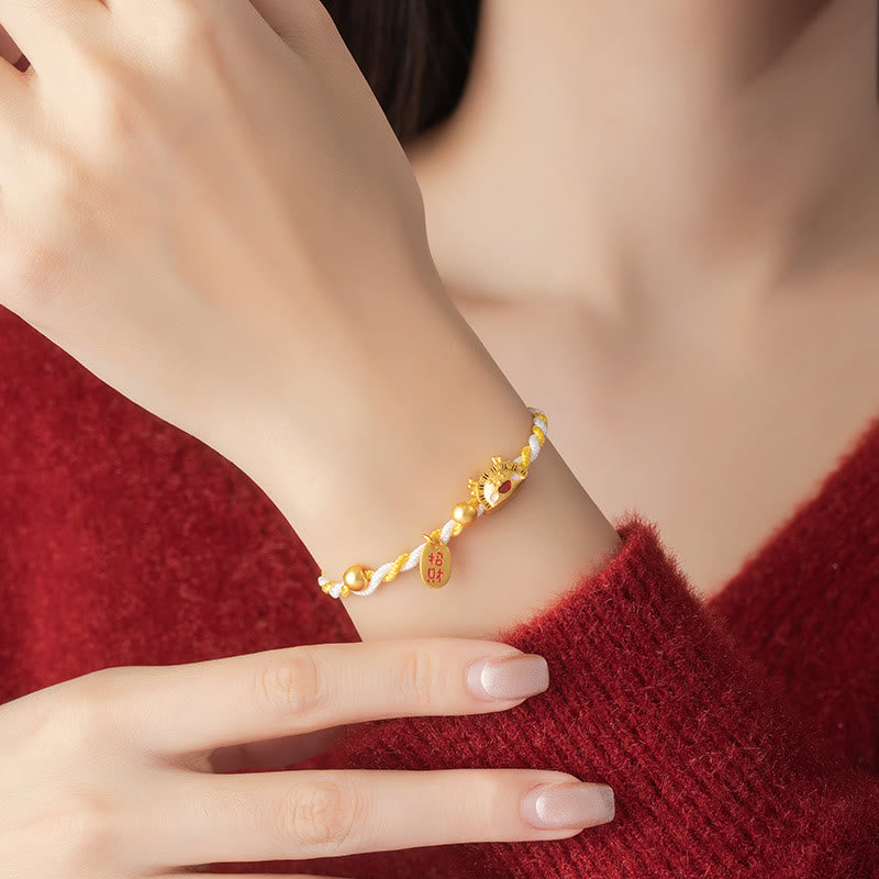 KarmaRipple's ???A Flash Sale- 925 Sterling Silver Year Of The Dragon Dumpling Design Attract Fortune Fortune Woven Bracelet p7