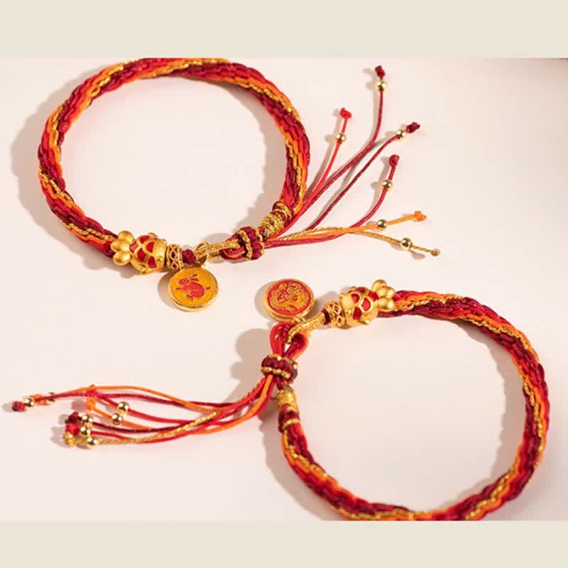 KarmaRipple's Chinese Zodiac Handmade Koi Fish String Protection Reincarnation Weave Braid Bracelet p20