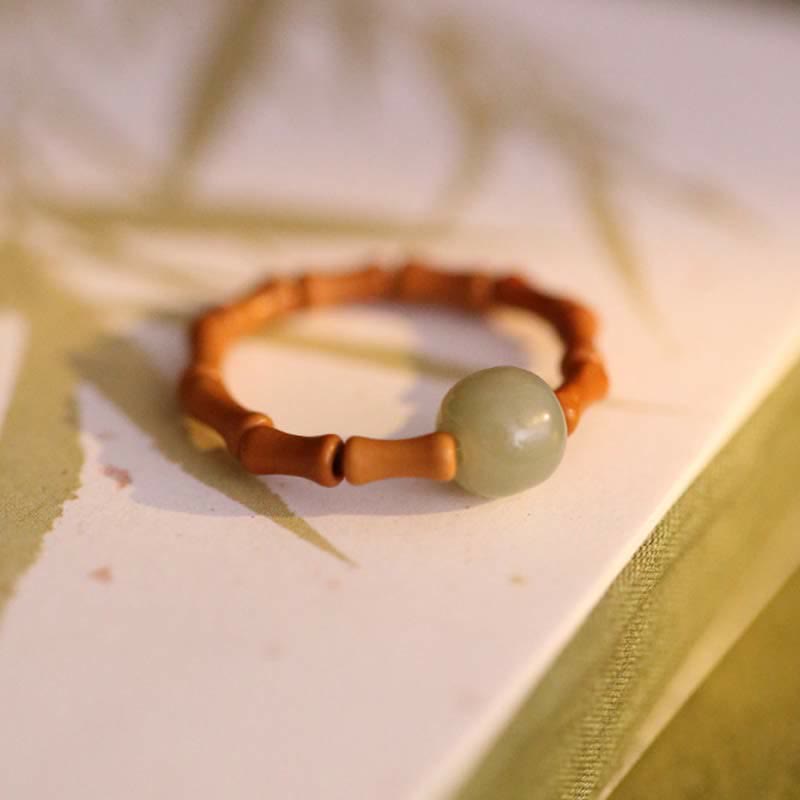 KarmaRipple's Hetian Jade Beaded Bamboo Prosperity Fortune Ring p14
