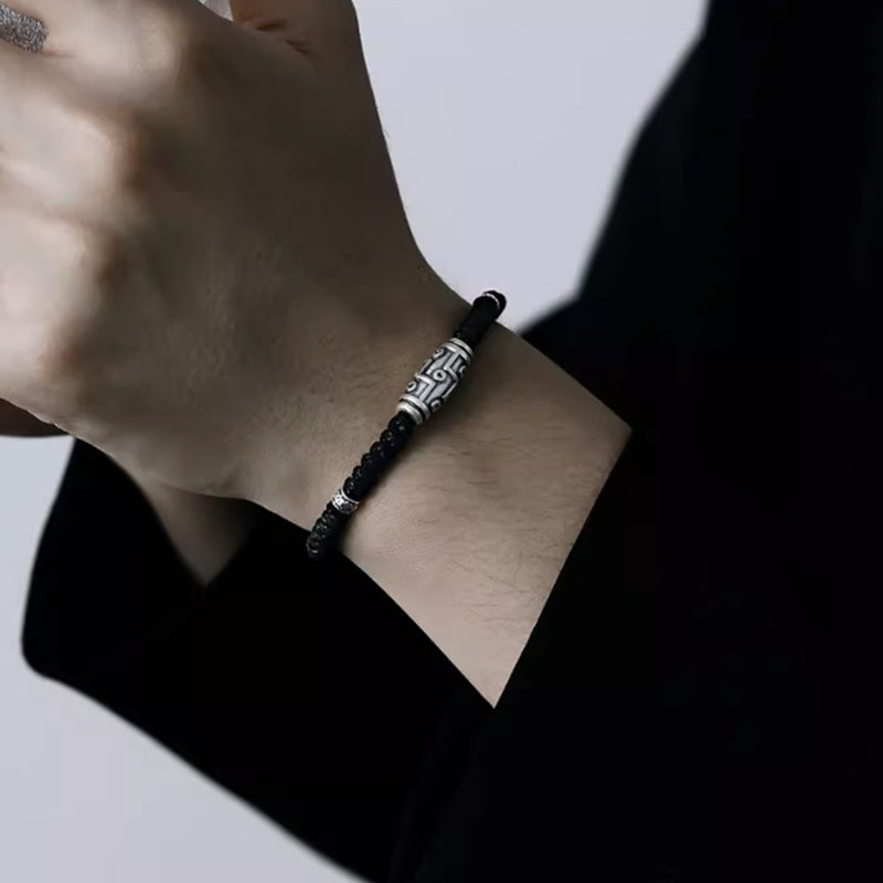 KarmaRipple's 999 Sterling Silver Nine-Eye Dzi Bead Pattern Blessing Rope Bracelet p11