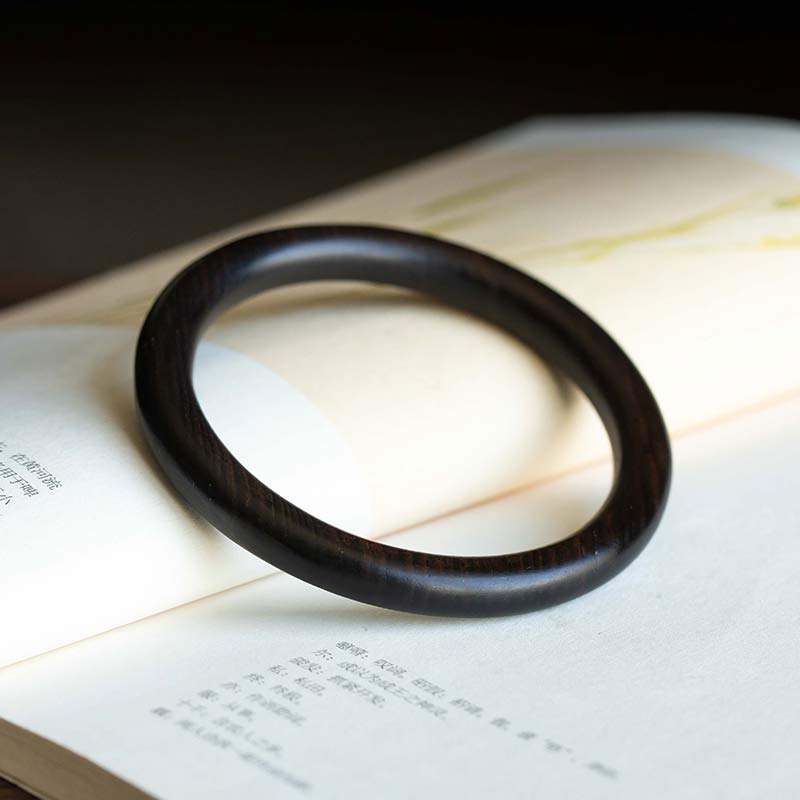 KarmaRipple's Tibetan Small Leaf Red Sandalwood Ebony Green Sandalwood Protection Bracelet Bangle p37