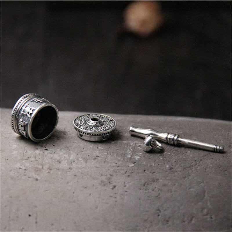 KarmaRipple's 925 Sterling Silver Om Mani Padme Hum Prayer Wheel Purity Rotatable Pendant Necklace p7