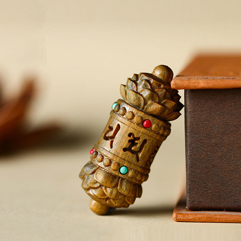 KarmaRipple's Tibet Green Sandalwood Rosewood Om Mani Padme Hum Lotus Positive Soothing Pendant Necklace p6