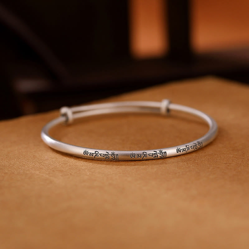 KarmaRipple's Tibetan 999 Sterling Silver Om Mani Padme Hum Love Bracelet Bangle p2