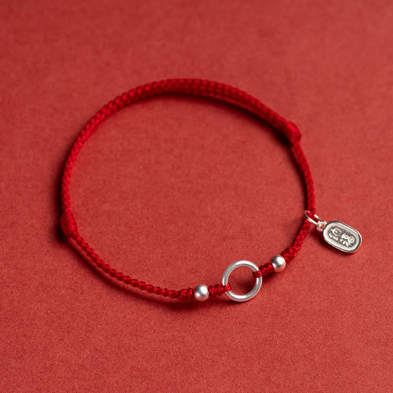 KarmaRipple's 925 Sterling Silver Fortunate Fortune Peace Joy Lotus Peace Buckle Red String Bracelet p33