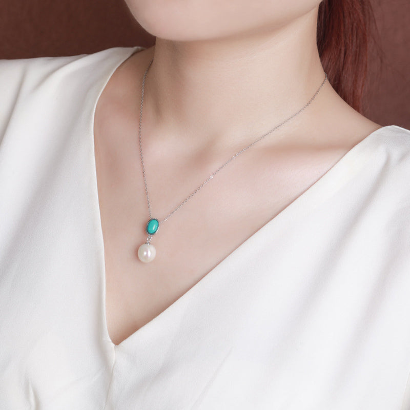 KarmaRipple's 925 Sterling Silver Pearl Turquoise Balancing Wisdom Pendant Necklace Ring Earrings p7